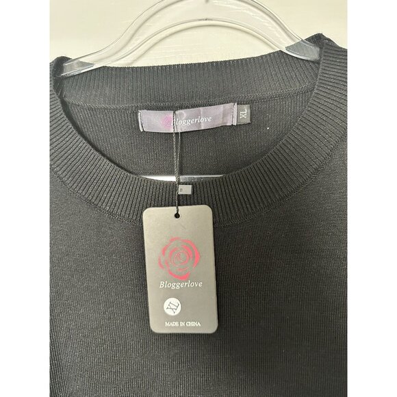 Bloggerlove Women Black Pullover Sweater XL NWT - Picture 3 of 9